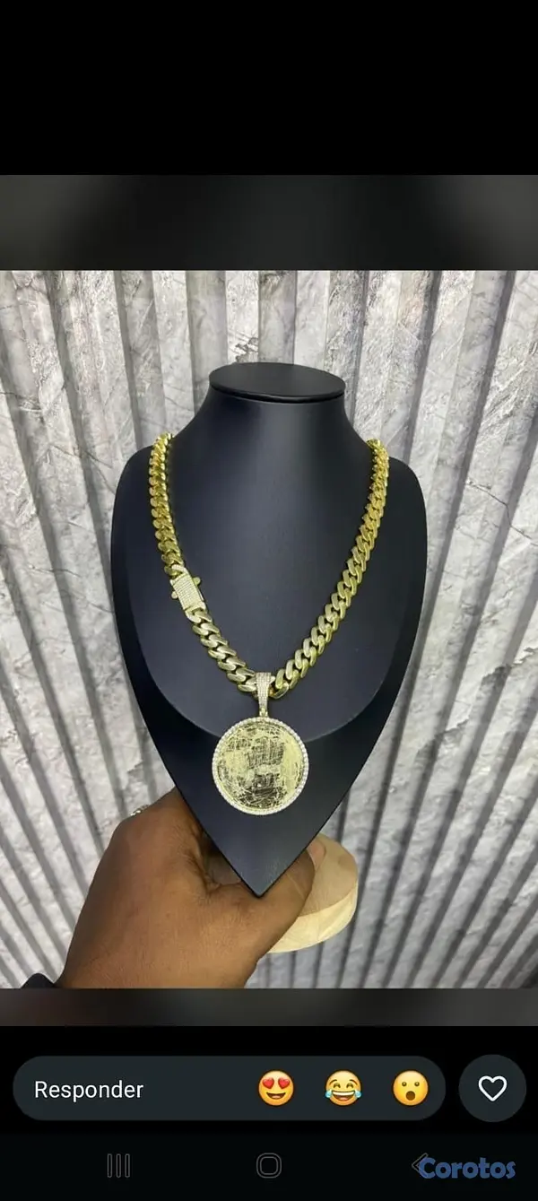 joyas, relojes y accesorios - cadena con medalla 8