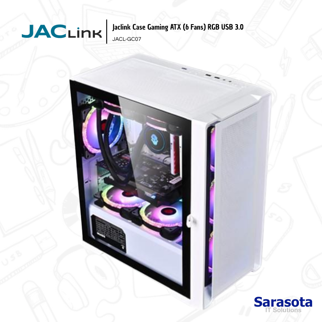 accesorios para electronica - Jaclink Case Gaming ATX (6 Fans) RGB USB 3.0