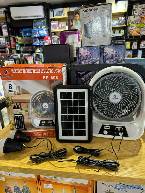 aires acondicionados y abanicos - abanico recargable con panel solar pequeño 