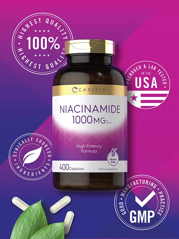 Salud y Equipamiento Médico - Niacinamida 1000 Mg 400 Capsulas Carlyle 5