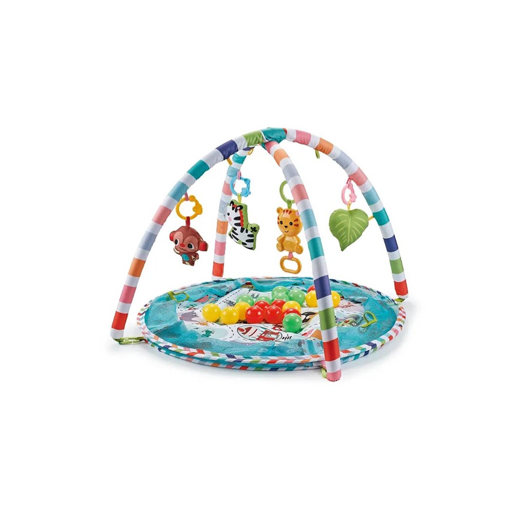 coches y sillas - Gimnasio de bebe 3 en 1 musical con 18 pelotas. Azul y rosado 1