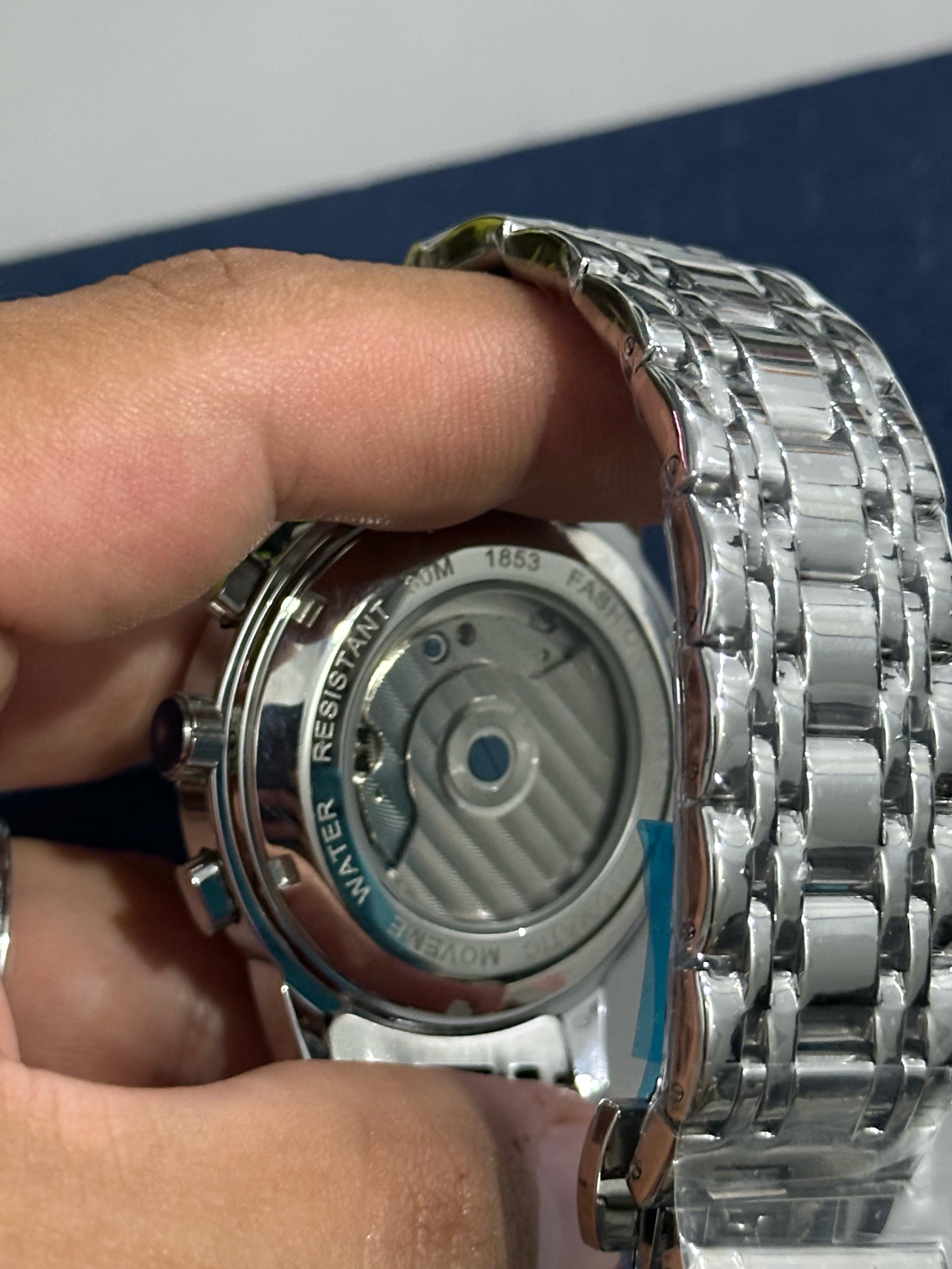 joyas, relojes y accesorios - reloj mecánico automático esfera azul  2