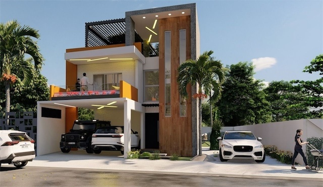 casas - Venta de casa en la autopista de san Isidro prado oriental Santo Domingo 394mts 3
