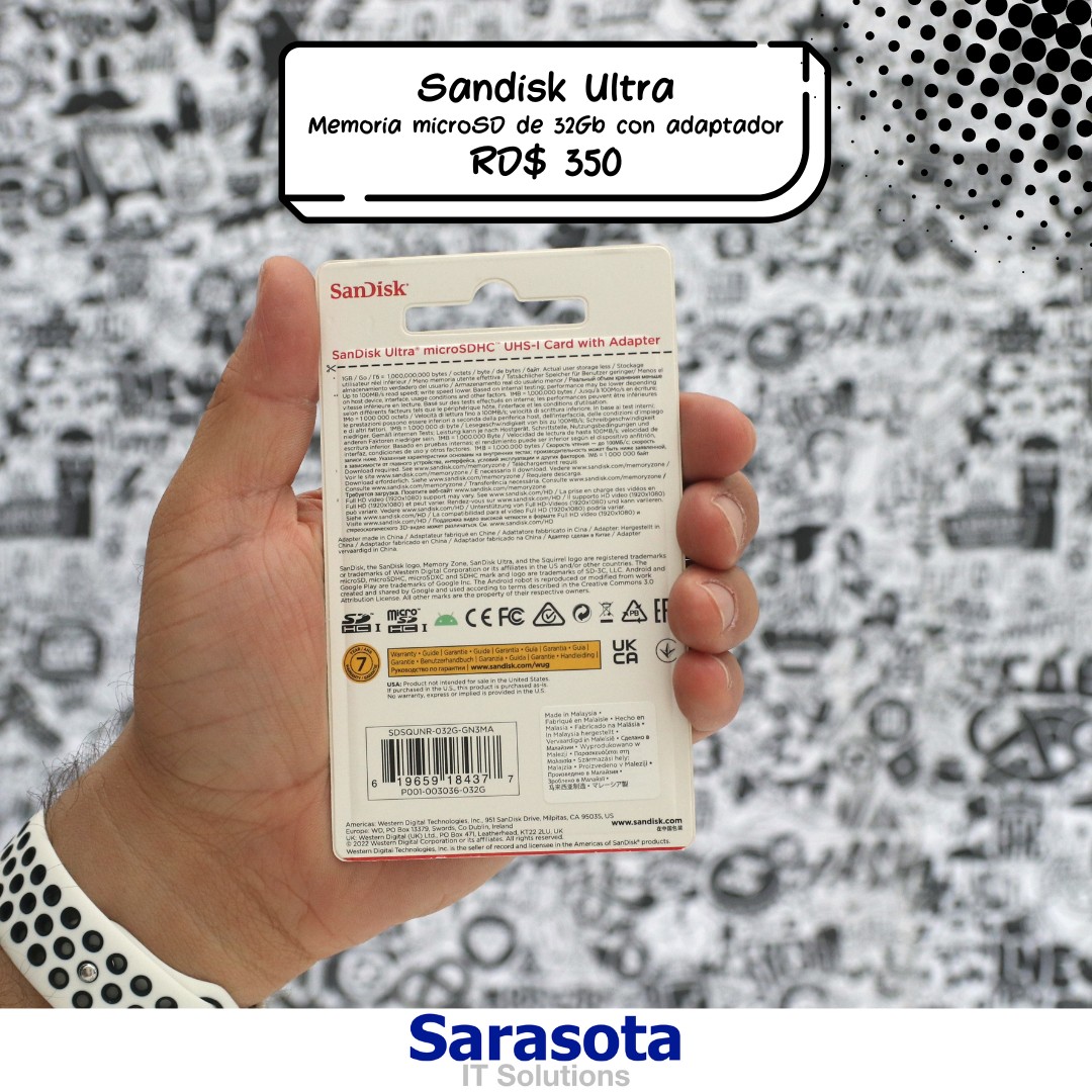 accesorios para electronica - Memoria microSD 32Gb SanDisk Ultra (100 MB/s) con adaptador 1