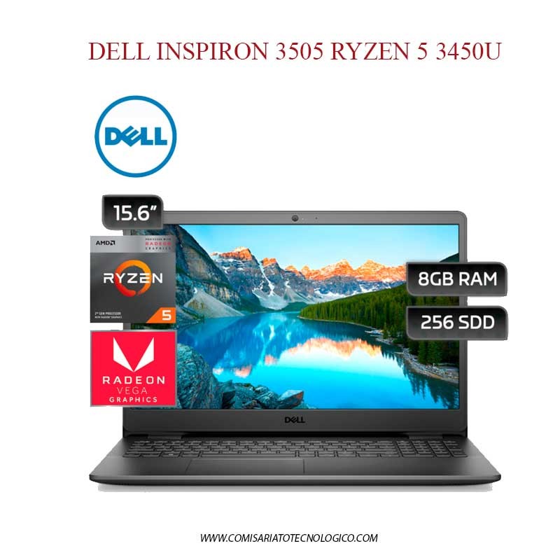computadoras y laptops - Laptop Dell 15.6 FHD Touch Ryzen 5 3450U Ram 8GB Disco 256GB SSD Windows 10