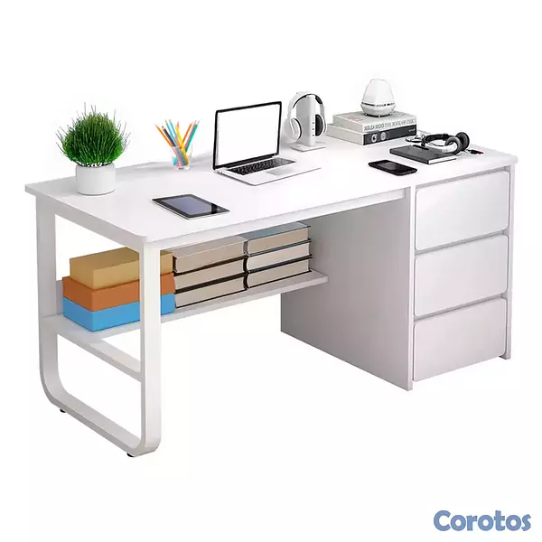 muebles y colchones - escritorio ejecutivo blanco  1