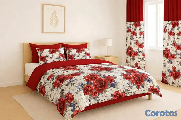 decoración y accesorios - juegos de colchas con cortinas 5 piezas
1 colcha
2 cortinas
2 fundas de almohada 8