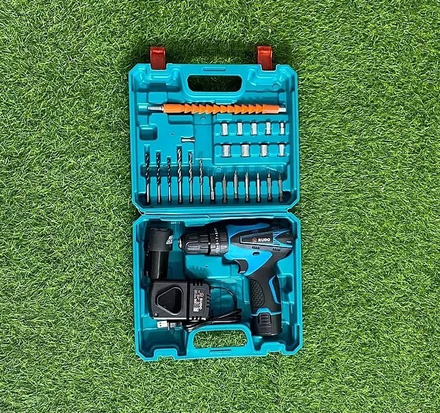 herramientas, jardines y exterior - Taladro de mandril inalambrico recargable de 12 voltios con 2 pila 1