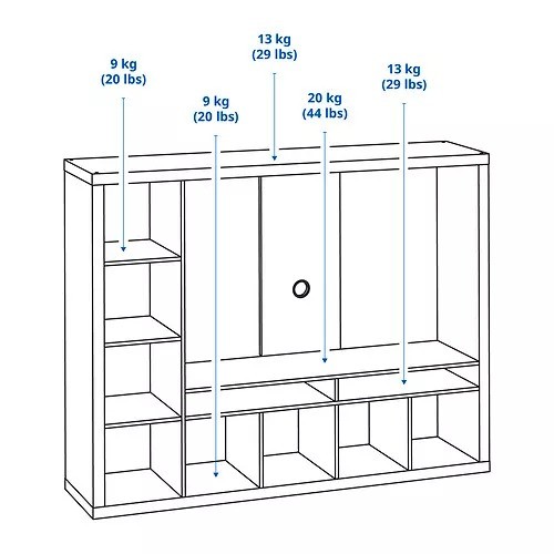 muebles y colchones - Estante con módulos de almacenaje y para TV, color negro 5
