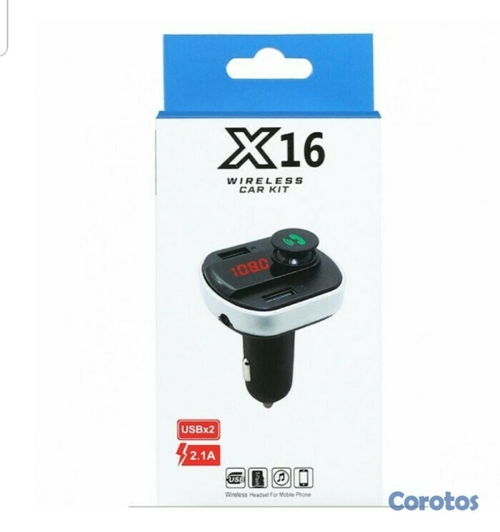 otros electronicos - Adaptador bluetooth vía FM - X16, reproduce música por la radio FM 4