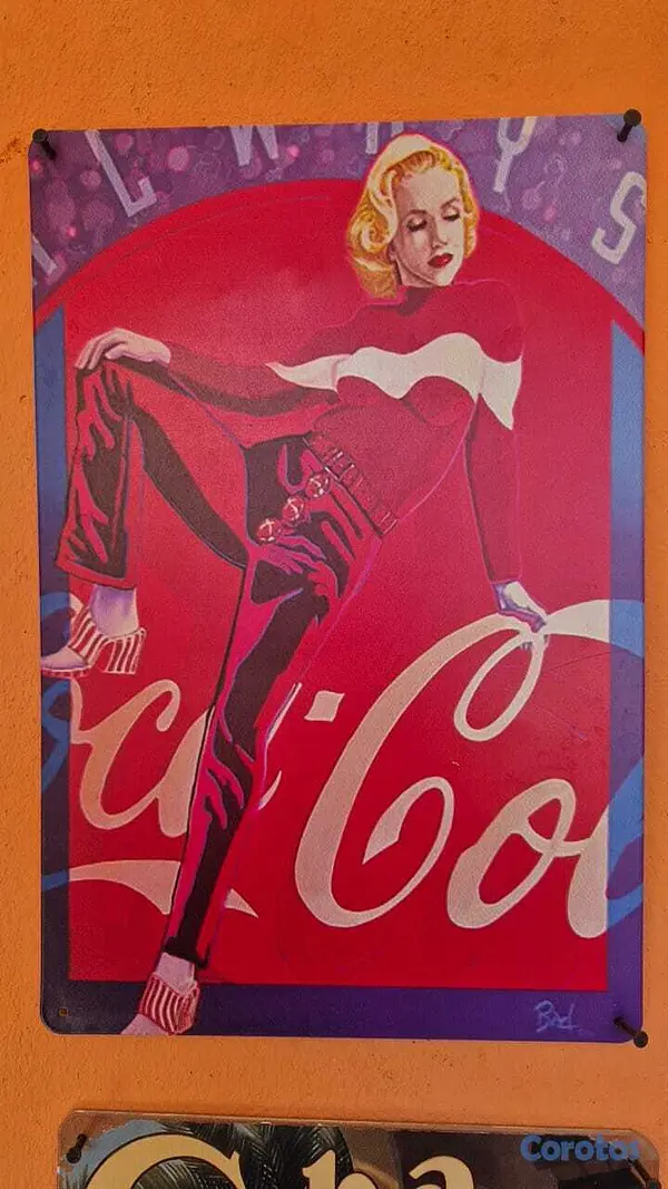 hobby y coleccion - Letrero de Coca-Cola con una representación pop art