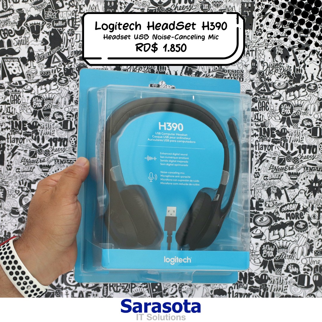 accesorios para electronica - Headset Audífonos con micrófono, cancelación de ruido de micrófono Logitech H390