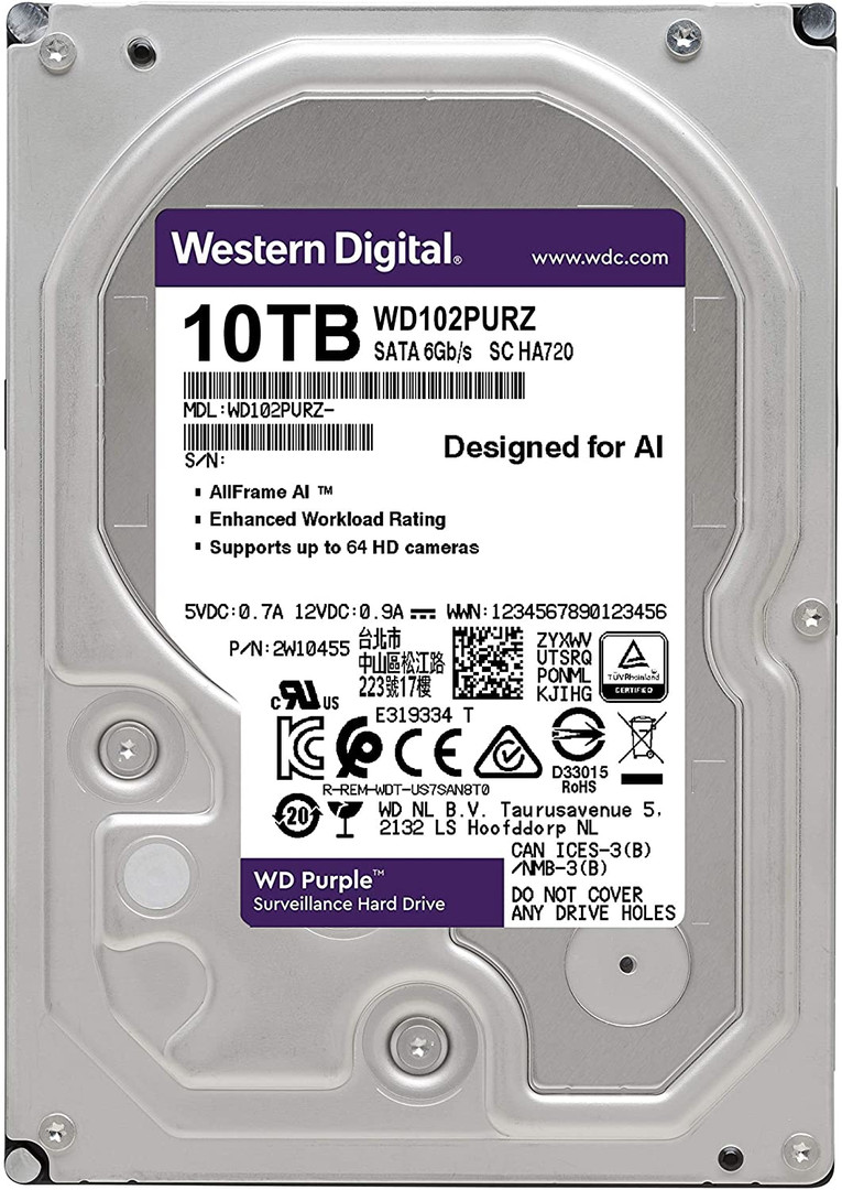 computadoras y laptops - Disco Duro Western Digital Purple Pro Surveillance 10TB 2