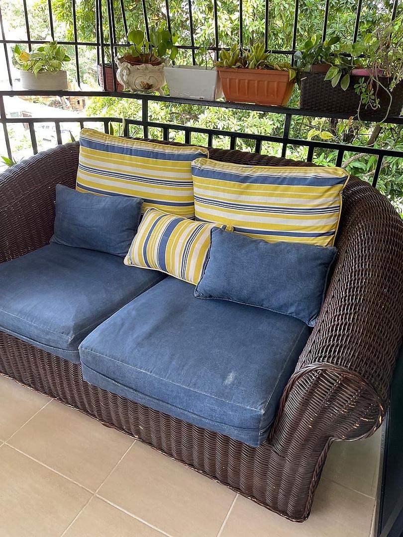 muebles y colchones - Sofá en mimbre original