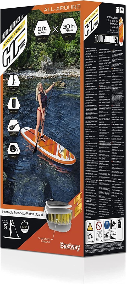 Artículos Deportivos - Bestway PADDLE Juego de tabla de remo de 9 pies con bomba surf 3