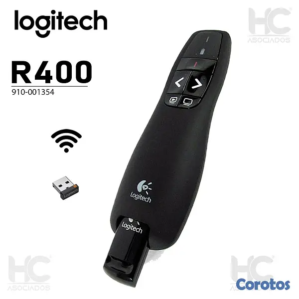 computadoras y laptops - CONTROL LOGITECH PRESENTADOR R400 2.4GHZ WIRELESS USB- PUNTERO LASER - PLUG-AND- 2