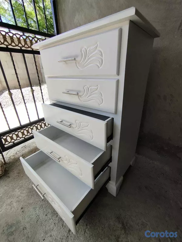 muebles y colchones - Roper con gavetas color blanco  2
