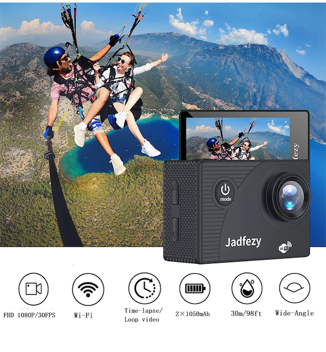 camaras y audio - Jadfezy Cámara de acción WiFi Ultra HD 1080P. Para Motor. Doble bateria 4