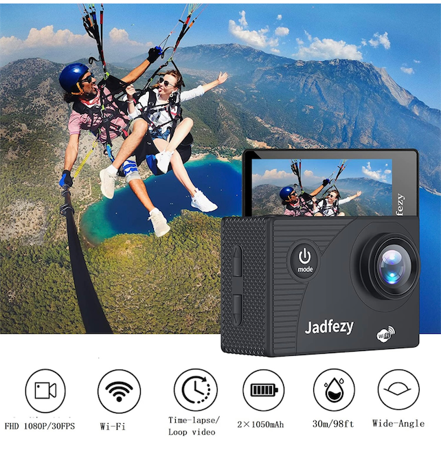 camaras y audio - Jadfezy Cámara de acción WiFi Ultra HD 1080P. Para Motor. Doble bateria 5