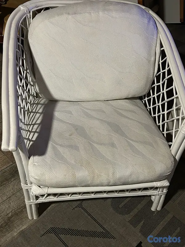 muebles y colchones - sillón blanco Mimbre  2