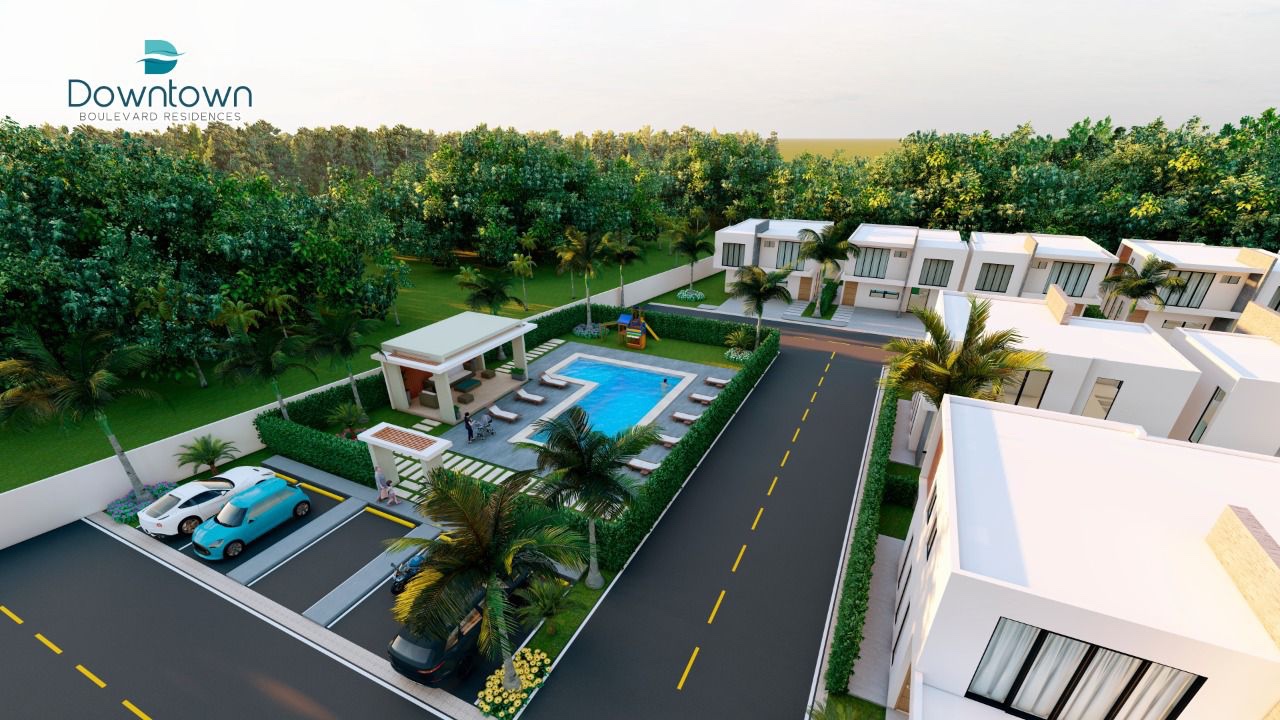casas vacacionales y villas - Proyecto de villas Townhouse en bávaro Punta cana precios desde 135,000usd