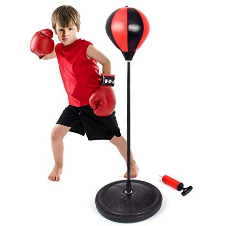 Artículos Deportivos - Bola de boxeo Vertical, PERA Ajustable. + Guantes  para NIÑOS 3