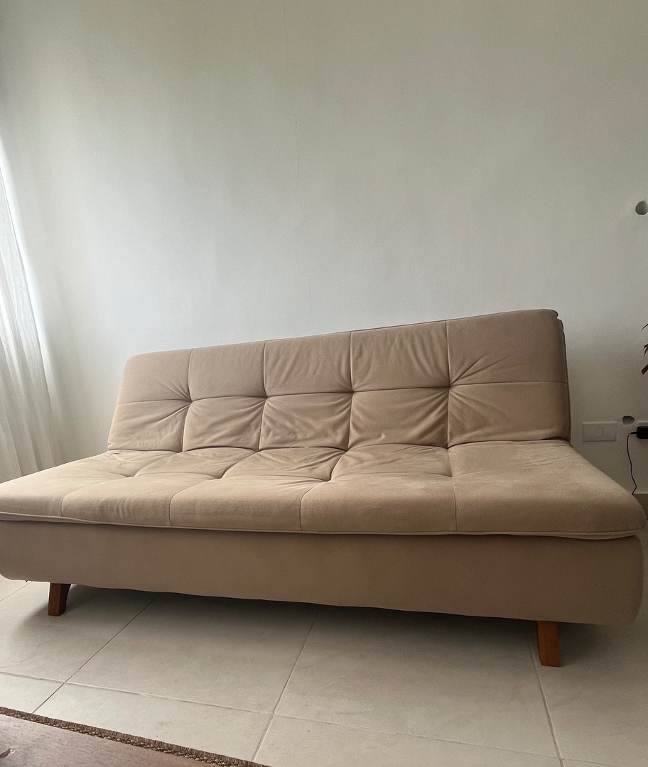 muebles y colchones - Sofá cama crema  
