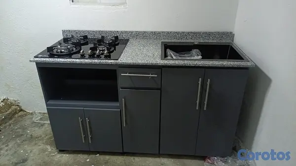 electrodomesticos - Mueble en hidrofugo con estufa empostrada,fregadero, despensa.  
 5