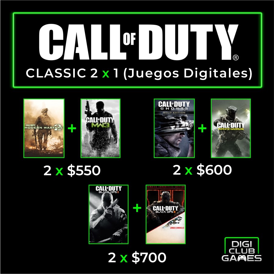 consolas y videojuegos - Call of Duty 2x1 Juegos Clasicos Digitales
