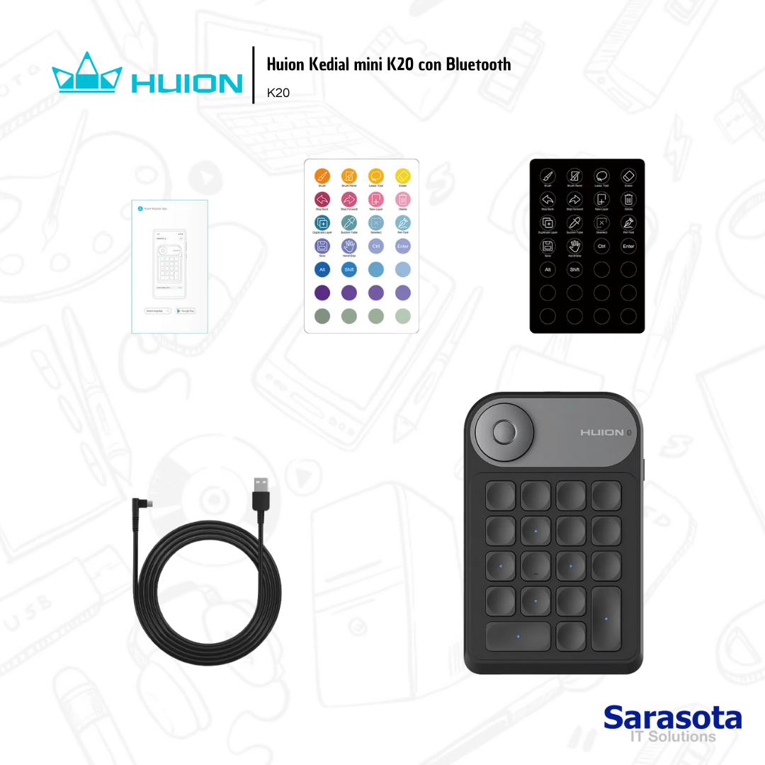 accesorios para electronica - Huion Kedial mini K20 con Bluetooth  1