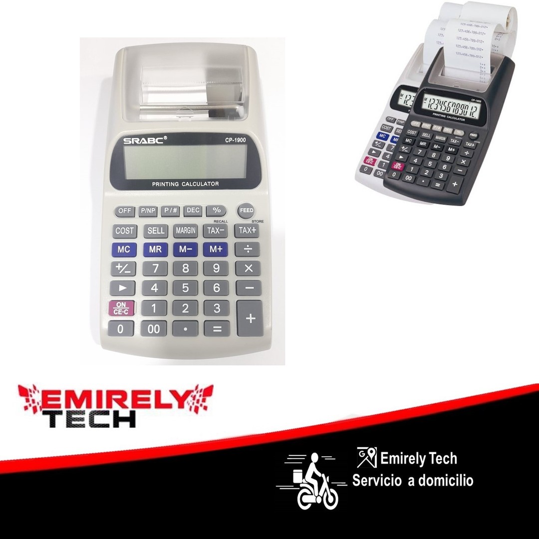 Calculadora impresora portatil  SRABC con papel profesional calculo digito Tax 0