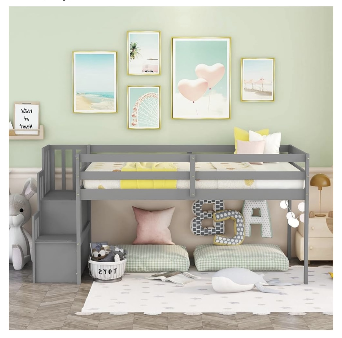 muebles - Cama Twin tipo camarote para niños y niñas 