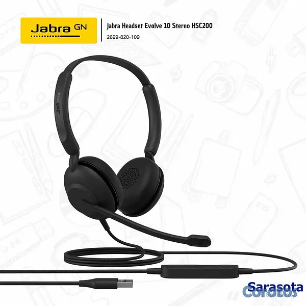 accesorios para electronica - Jabra HeadSet Evolve 10 Stereo HSC200 2699-820-109 3