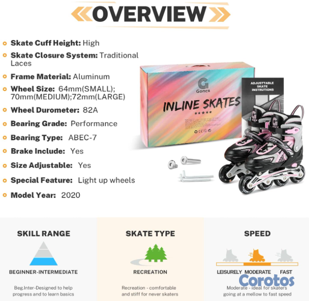 Artículos Deportivos - ¡Patines en linea Gonex con Luces LED 4