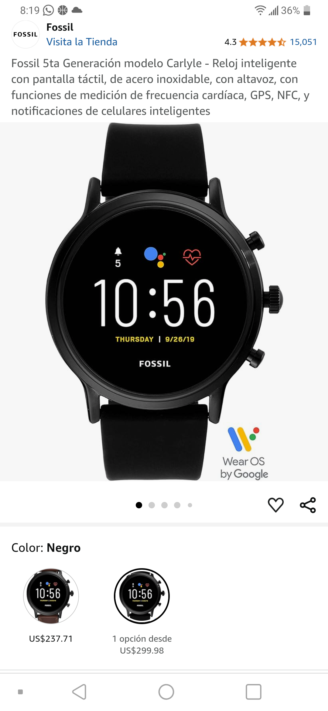 otros electronicos - Reloj fossil inteligente  1