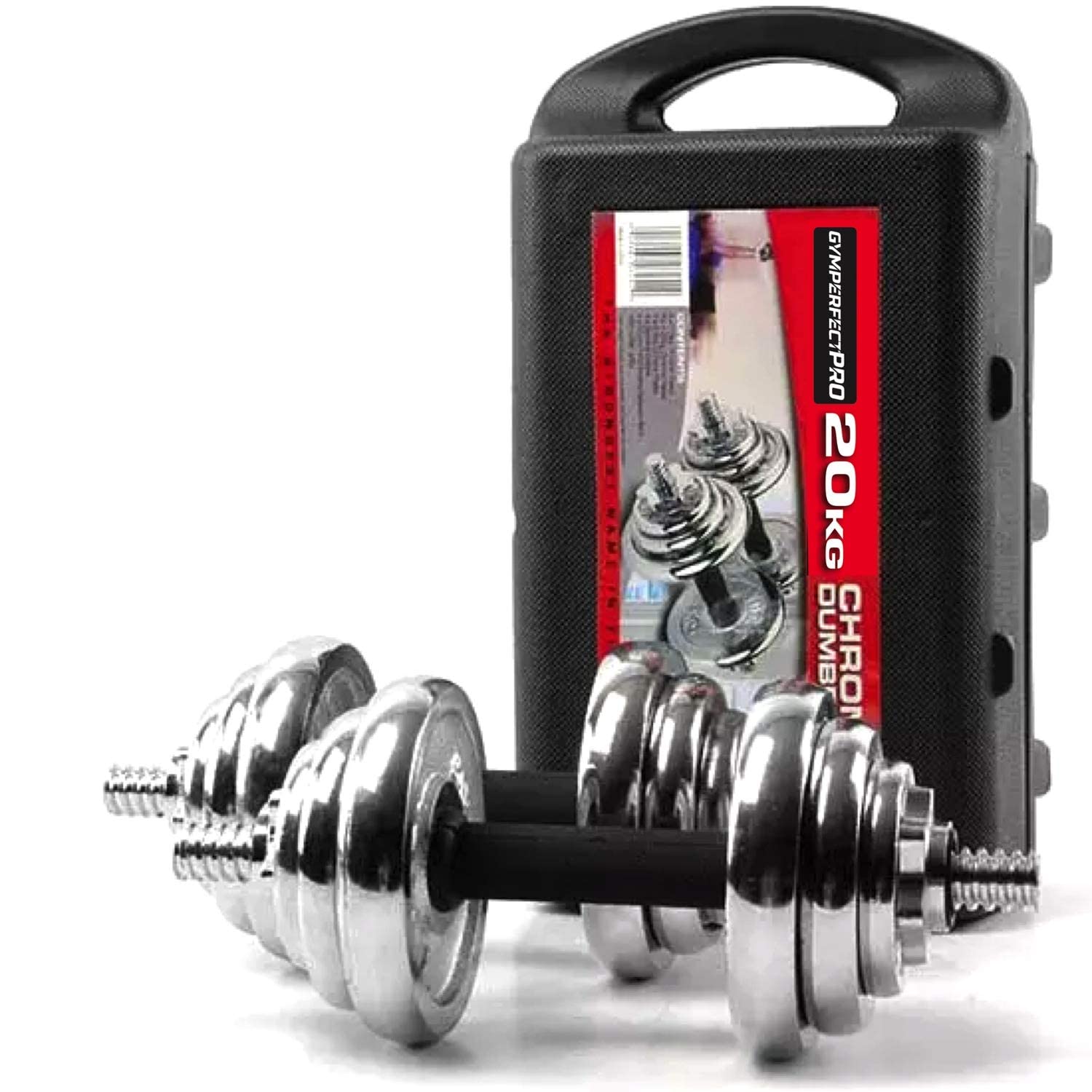 Artículos Deportivos - KIT DE MANCUERNAS DE 20 KG CHROME DUMBELL SET 1