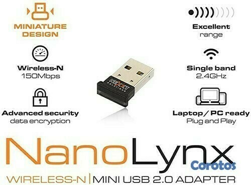 computadoras y laptops - ADAPTADOR DE RED USB WIFI NEXXT NANOLYNX, 2.4GHZ/150MBPS, 802.11B/G/N 1