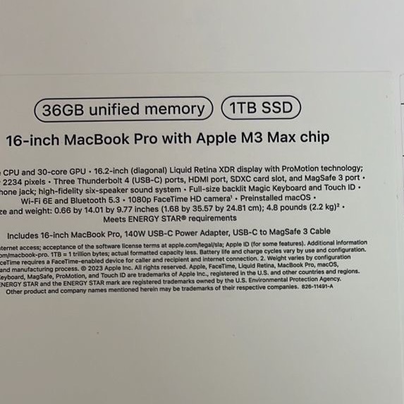 computadoras y laptops - MacBook Pro 16” M3 Max 36GB RAM 1TB SSD AppleCare+ Hasta 2033 2