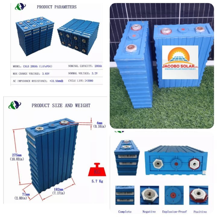 plantas e inversores - baterías de lithion 3.2 y 200v Jacobo solar 