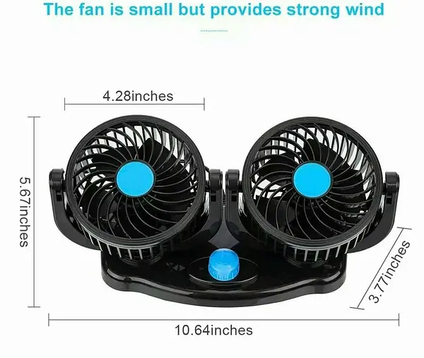 accesorios para electronica - Ventilador doble para Carro Vehiculo 2 velocidades 12 voltios abanico 4