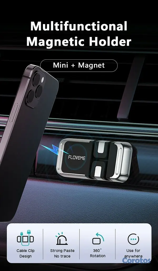 accesorios para electronica - Soporte universal de celular magnetico para carro con adhesivo CJ-07 3
