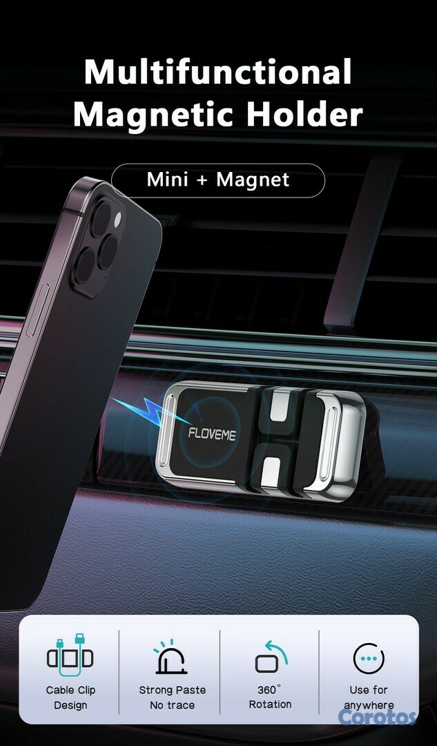 accesorios para electronica - Soporte universal de celular magnetico para carro con adhesivo CJ-07 3