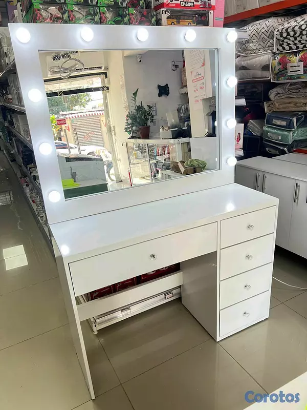 muebles y colchones - Tocador para maquillaje, luz, gavetas Nuevo, pago contra entrega  2