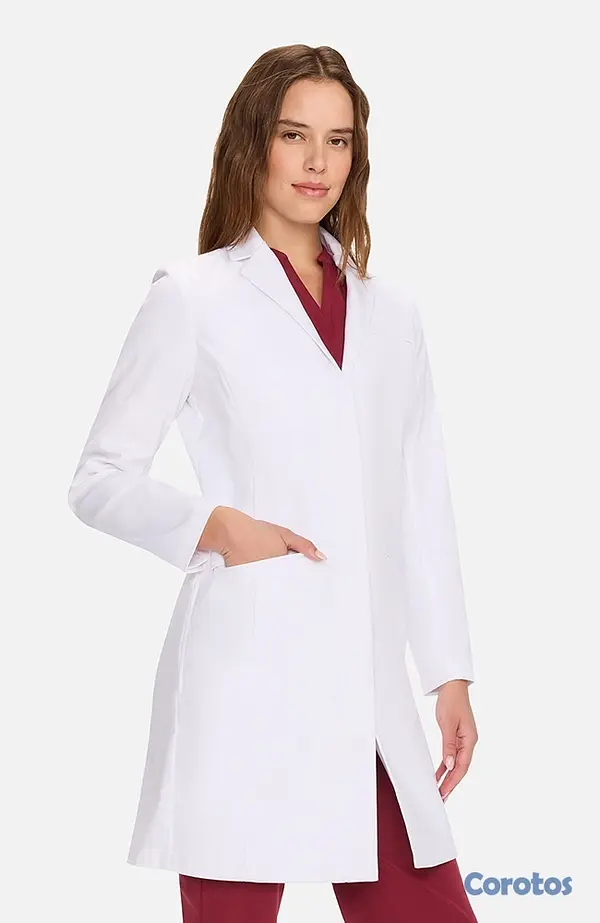 ropa para mujer - Premium Lab Coat by Medelita - Women's Zip Front Over The Knee Lab Coat 36" 4