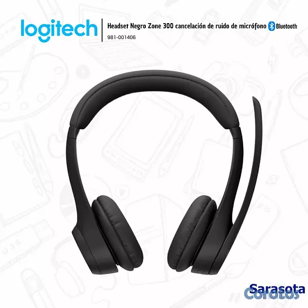 camaras y audio - Logitech Audífono Zone 300 con micrófono Bluetooth 3
