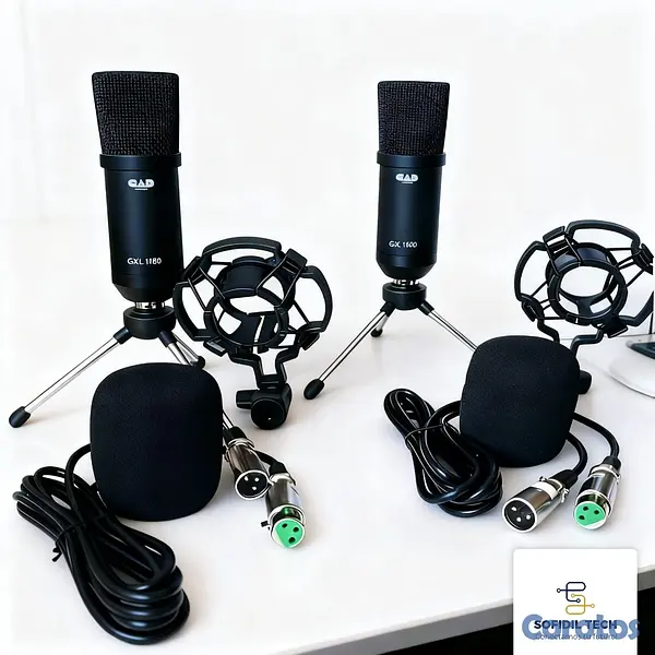 camaras y audio - Micrófono podcast XLR condensador para estudio  2