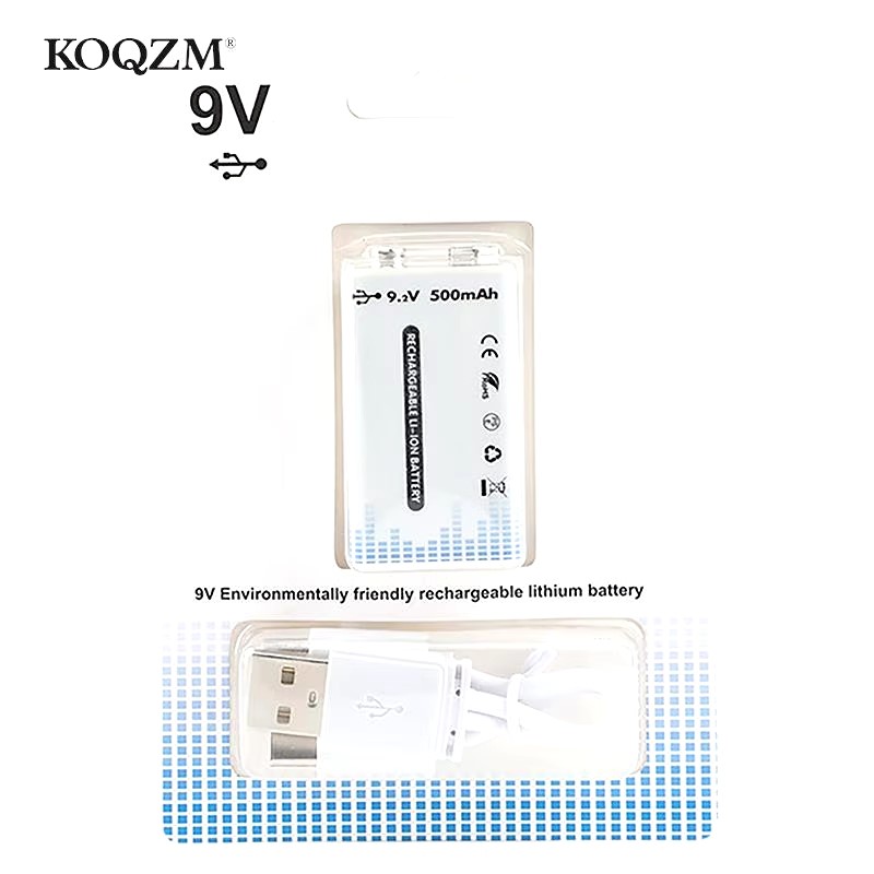 otros electronicos - Bateria de litio 9v recargable usb c 500MAH  1