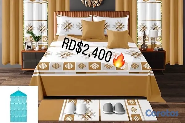 muebles y colchones - juego de sabana 16 piezas para cama de 60  8