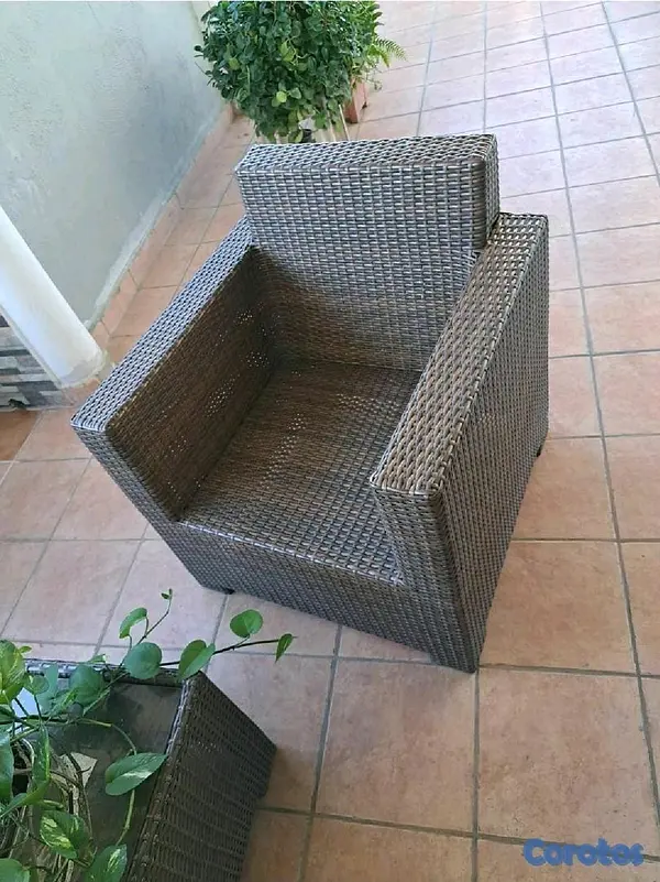 muebles y colchones - Juego de Muebles para Terraza o Galería de fibra, con sus cojines.  4