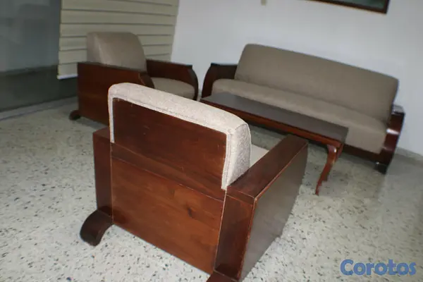 muebles y colchones - Juego de Sala en Caoba Centenaria 2